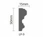 Preview: LP-9 Gipsstuck Profil 50x15mm flaches Gipsprofil als Zierleiste Rahmenleiste 300cm