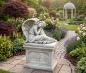Preview: Beeindruckende Engelfigur liegend mit langem Kleid Beton Engel Steinfigur 42x54cm 45kg