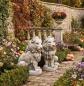 Preview: Gartenfiguren Löwen Steinfiguren sitzende Lions Torlöwen Steinkunst 96cm
