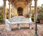 Preview: Bank mit Lehne exclusive Schloss Gartenbank gebogen Gartendekoration 195cm