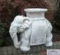 Preview: Steinelefanten Gartenfigur mit Sattel für Blumentopf