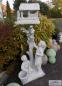 Preview: Vogelhaus Steinfigur mit Kinderfiguren Beton Steinguss Gartendekoration 140cm 122kg SA-N1764