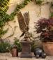 Preview: Gartenfigur Adler Alt Gold 90cm Steinfigur Metall Farben Optik Seeadler Skulptur