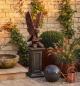 Preview: Gartenfigur Adler 90cm Kupfer Steinfigur Metall Farben Optik Seeadler Skulptur