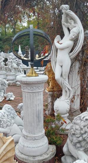 Garten Sonnenuhr auf Dekosäule Gartendekoration 135cm 88kg