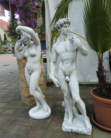 David und Eva Gartenfiguren