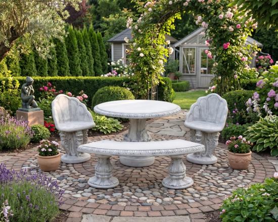 Gartenmöbel Sitzgruppe Gartentisch 2 Sessel Stühle 1 Gartenbank 532kg