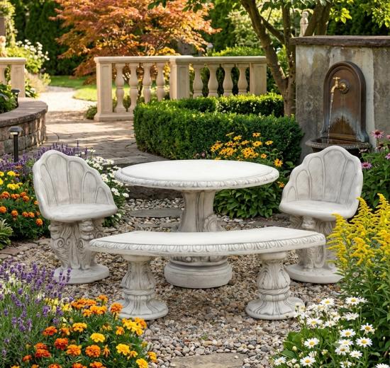 Gartenmöbel Sitzgruppe Gartentisch 2 Sessel Stühle 1 Gartenbank 532kg