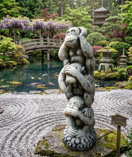 Affen 3-er Figur Gartendekoration nicht sehen hören sagen 64cm