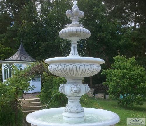 XXL Kaskadenbrunnen mit Wasserbecken Brunnenbecken 400cm Springbrunnen 280cm Gartenbrunnen