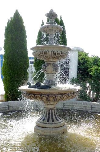 XXL Kaskadenbrunnen mit Wasserbecken Brunnenbecken 400cm Springbrunnen 280cm Gartenbrunnen