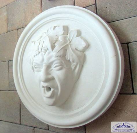 Relief Stuckbild mit Bacchus Kopf