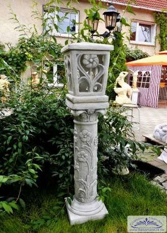 Säule und Garten Laterne S602 Höhe 148cm als moderne Gartendekoration Wegbeleuchtung mit Blumensäule S601 132kg