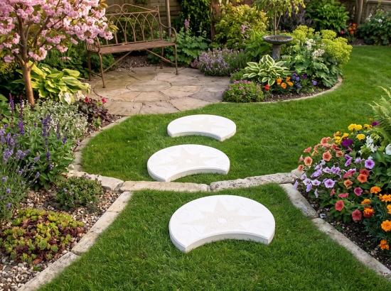 Trittstein Betonplatten 49cm mit Ausbuchtung Gartenweg Trittplatten