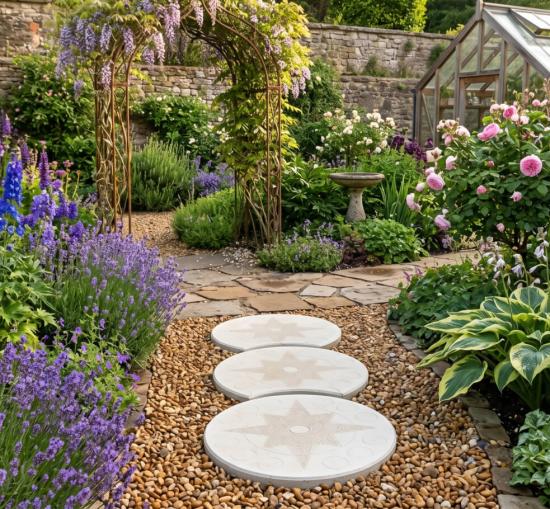 Trittstein Betonplatten 49cm mit Ausbuchtung Gartenweg Trittplatten