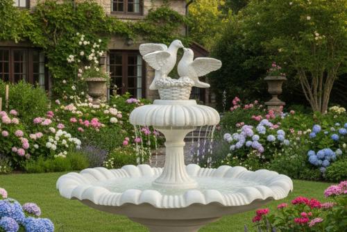 Garten Brunnen mit Tauben Figur