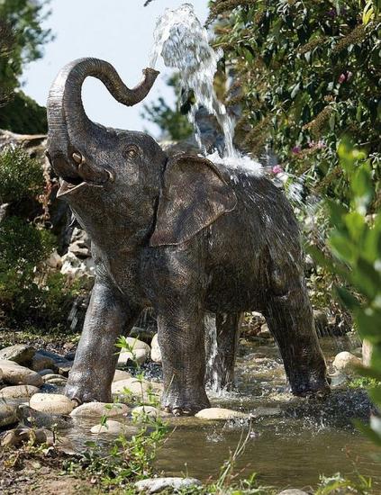 Bronzefigur Skulptur Elefant Wasserspeier