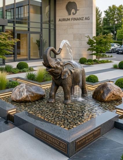 Charmant Baby-Elefant Bronzefigur wasserspeiender Gartenfigur