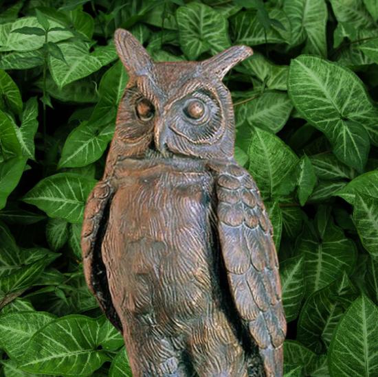 Bronzefigur Eule Gartenfigur Geschenk