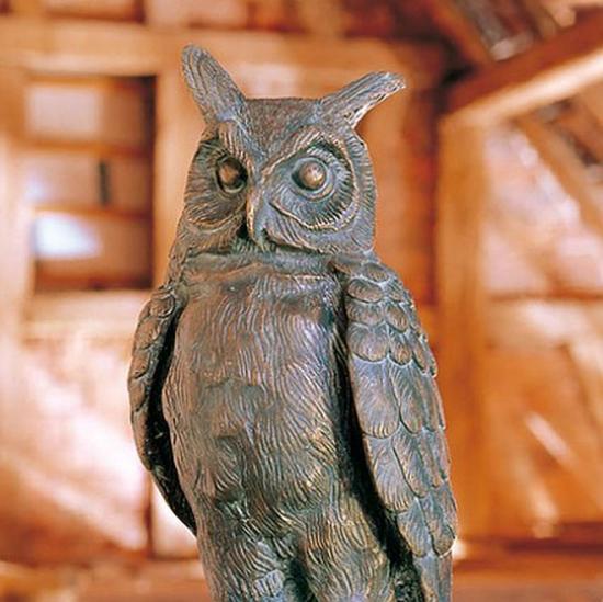 Bronze Eule Gartenfigur