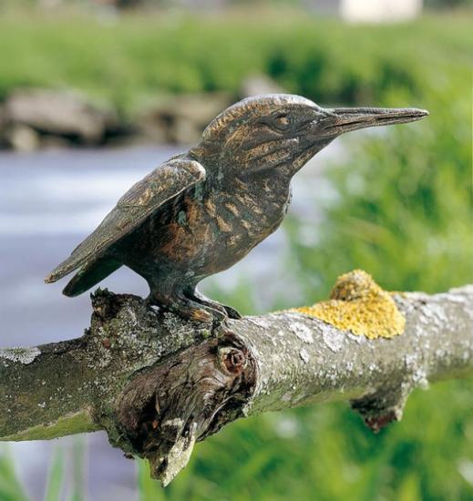 Bronzefigur Eisvogel Gartenfigur