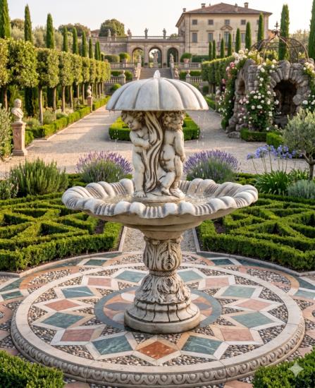 Gartenbrunnen Kinder Schirmbrunnen mit Figuren Gruppe Garten Springbrunnen 163cm