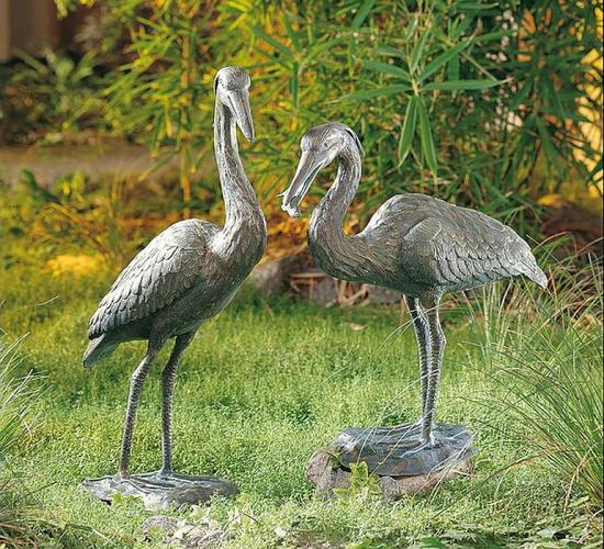 Bronzefiguren Graureiher Vogelfiguren