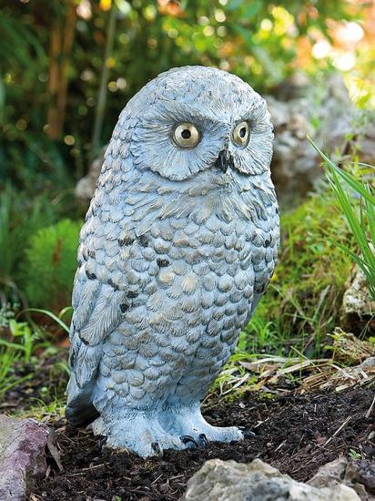 Weiße Winter Schnee Eulenfigur aus Bronze