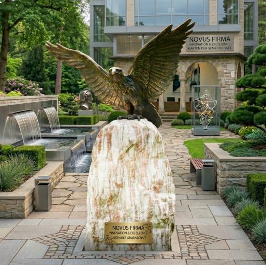 Roter Milan Vogel Tierfigur Bronzefigur – mit Stein Rosario Felsen