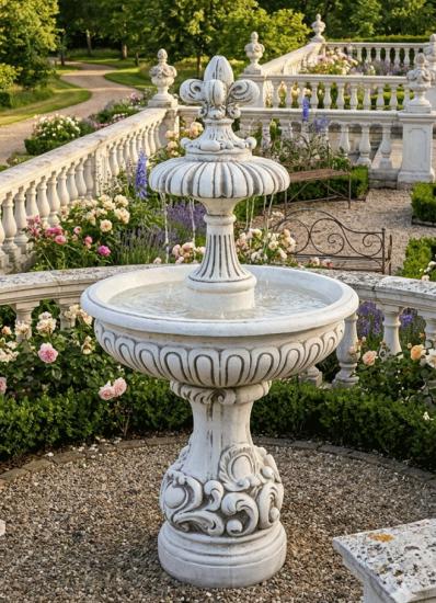 Gartenbrunnen mit stylisierter Kreuzblüte Brunnen Wasserschale 180cm 314kg