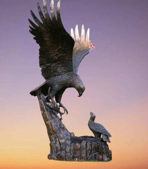 Bronze Figur Adler – Edle Gartenfigur & Gartendekoration 177cm 75kg