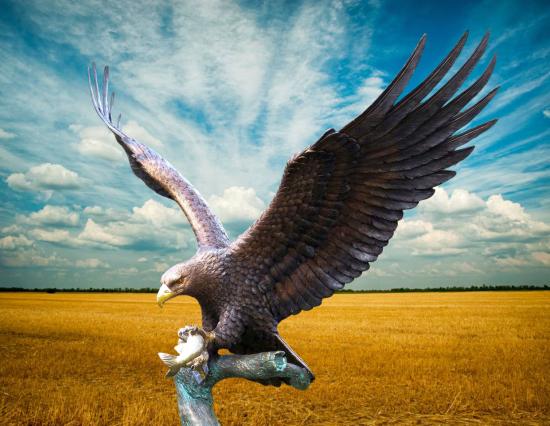 Große Adler Bronze Gartenfigur