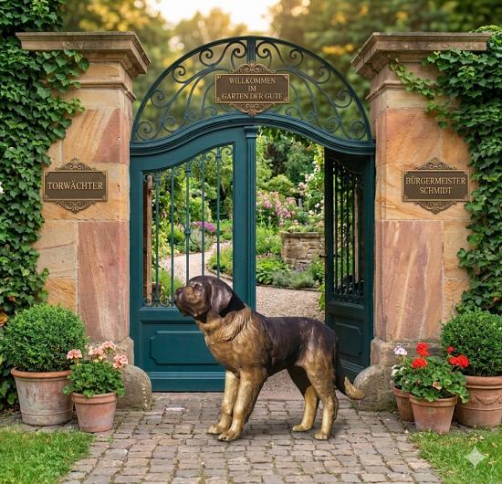 Bronzeskulptur Bernhardiner Hund 140cm