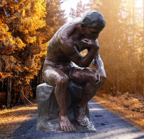 Bronze Figur Rodin Denker Skulptur