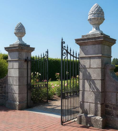 Pinienzapfen mit Sockel XXL Pfeilerschmuck Element Torpfeiler Schmuck Gartendekoration 70cm