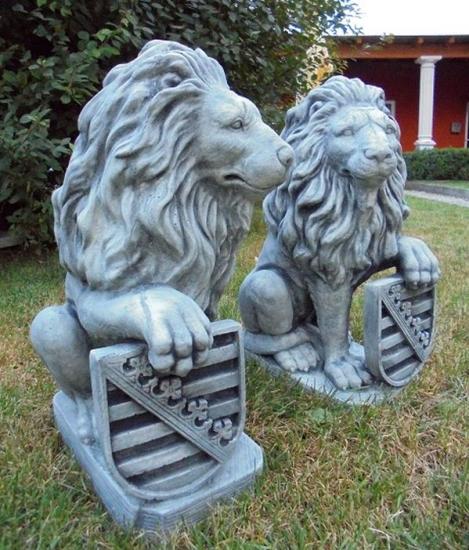 Sachsen Wappen Löwenfiguren Steinfiguren Gartenfiguren 53cm