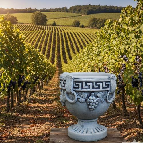 Pflanzgefaess-mit-Weintrauben