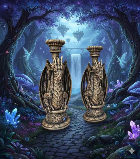 Gartenfigur-Fantasia-Drachen