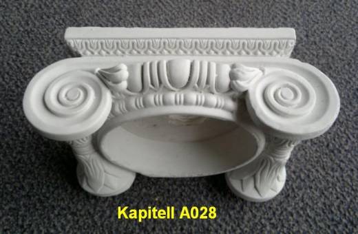 Säulen Kapitell ionisch zur Verkleidung für 15cm Säulenschaft als dekoratives Säulenkapitell aus Beton BAD-A028