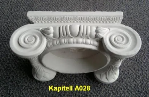 BAD-A028 Säulen Kapitell ionisch zur Verkleidung für 15cm Säulenschaft als dekoratives Säulenkapitell aus Beton