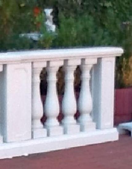 Balustrade Weißbeton 92cm hoch 125cm lang mit 5 Baluster Säulen keinen Pfeiler KP01007