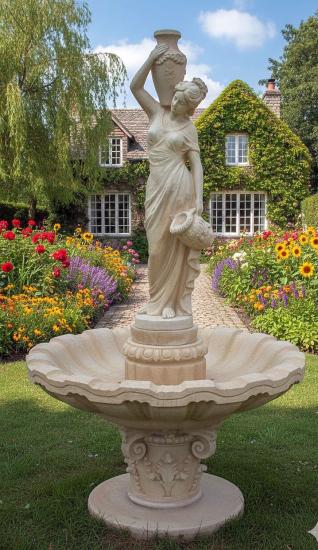 Standbrunnen mit Wasserträgerin