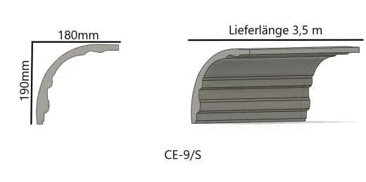 Decken Gipsstuck Eckprofil glatte Kanten CE-9