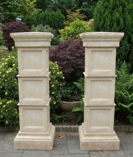 Torpfeiler System mit Sockel Beton Pfeiler Elemente 33x33cm Abdeckplatte 124cm