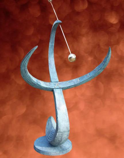 Super Große Moderne Bronze Sonnenuhr Skulptur