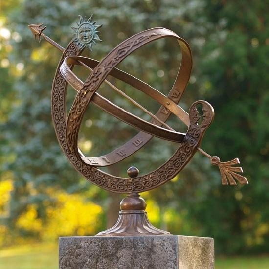 Elegante Bronze Sonnenuhr als zeitloser Gartenschmuck 30cm