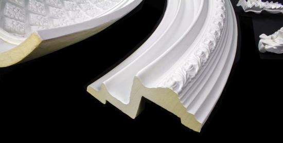 IG-4110 Verzierte Deckenkuppel mit Decken Rosette aus Polyurethan Hartschaum Kuppel Ø 2529mm Tiefe 25cm