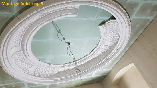 IG-4110 Verzierte Deckenkuppel mit Decken Rosette aus Polyurethan Hartschaum Kuppel Ø 2529mm Tiefe 25cm