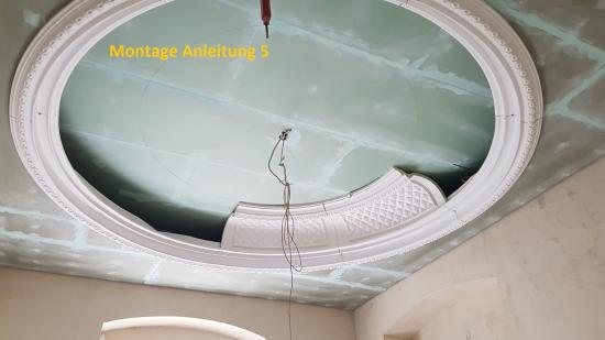 IG-4110 Verzierte Deckenkuppel mit Decken Rosette aus Polyurethan Hartschaum Kuppel Ø 2529mm Tiefe 25cm