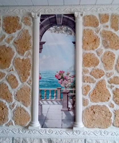 Gipsäule flach kanneliert K1K 15cm Gips Stuck Säulen aus Stuckgips als Halbelement Halbschale